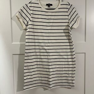 Lulu's Black and White Striped Mini Dress